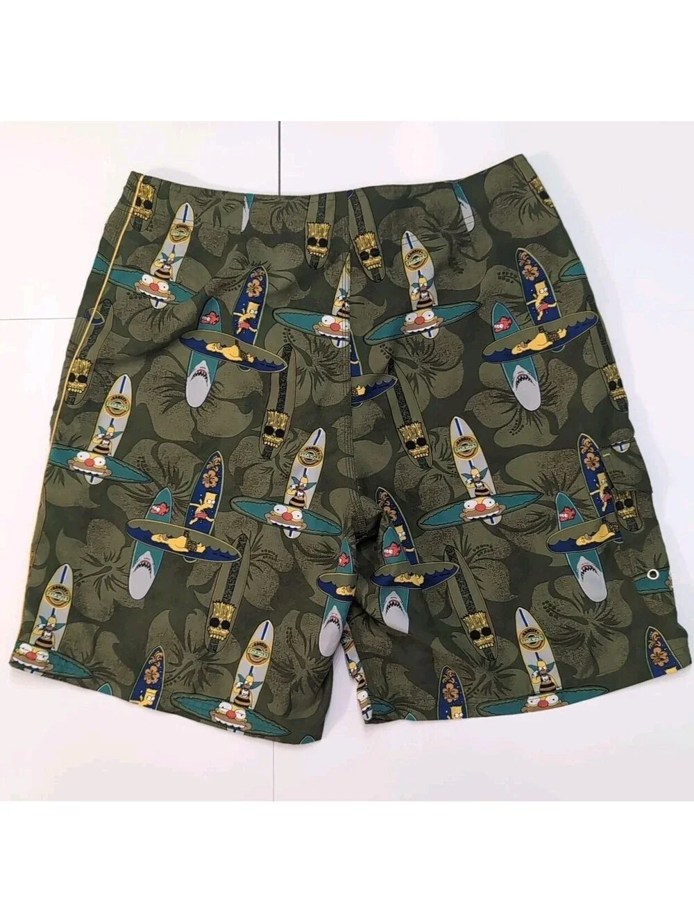 Vintage Simpsons Board Shorts Bathing Suit 2004 Mens Sz 36 Graphic Surf Board